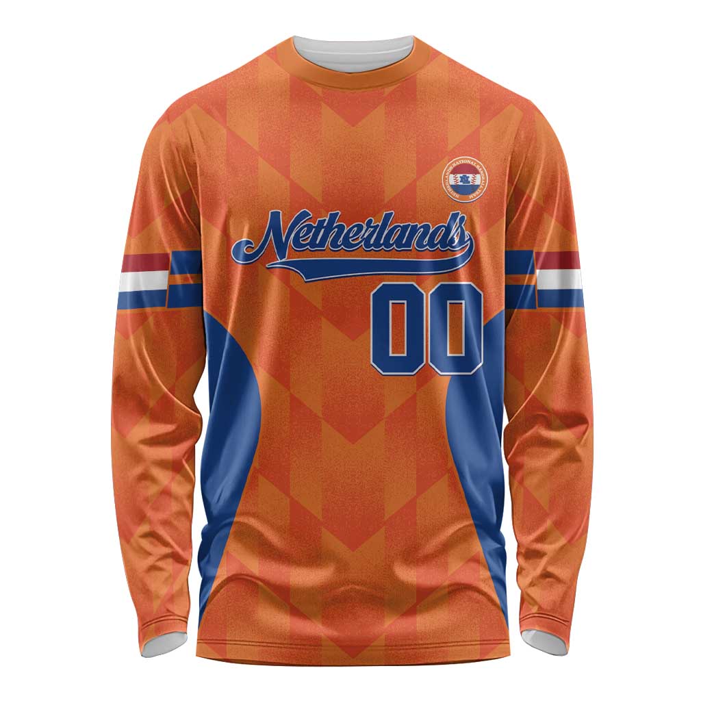 Custom Baseball Netherlands Long Sleeve Shirt Go Champions Sporty Style - Wonder Print Shop