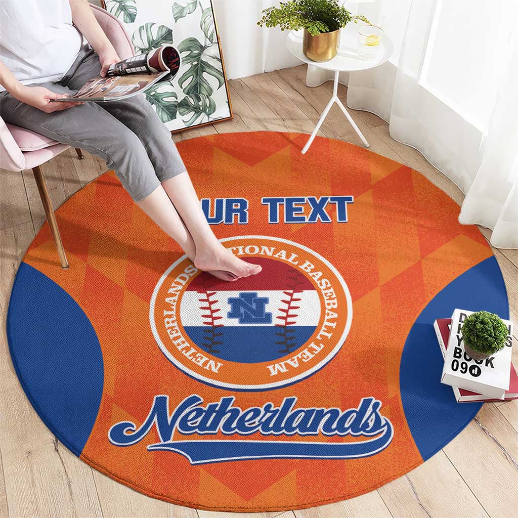 Custom Baseball Netherlands Round Carpet Go Champions Sporty Style