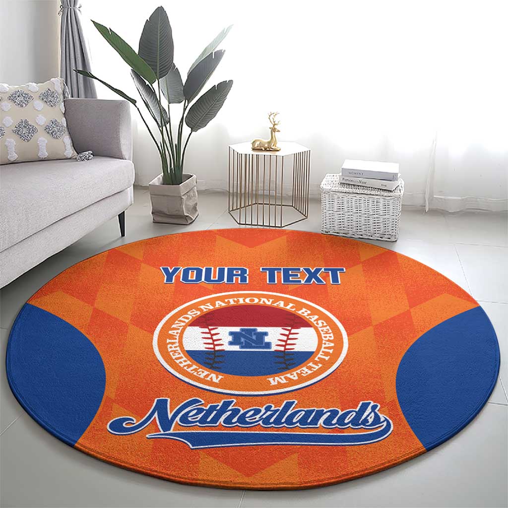 Custom Baseball Netherlands Round Carpet Go Champions Sporty Style