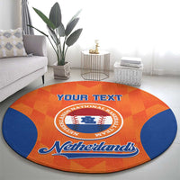 Custom Baseball Netherlands Round Carpet Go Champions Sporty Style