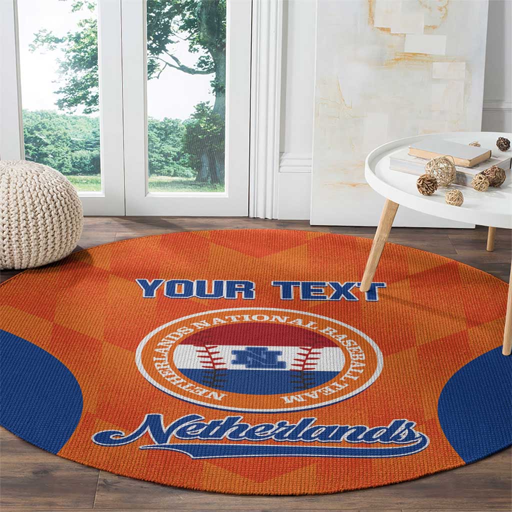 Custom Baseball Netherlands Round Carpet Go Champions Sporty Style
