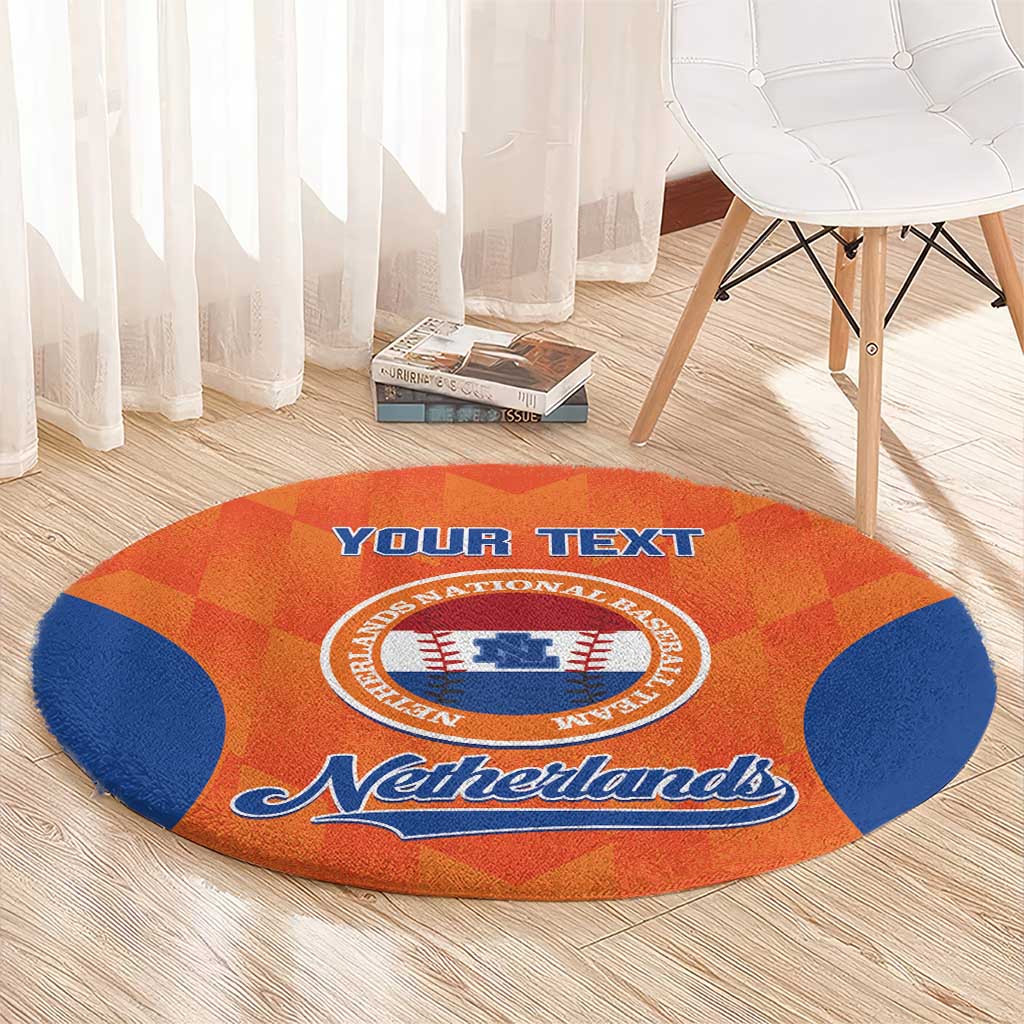 Custom Baseball Netherlands Round Carpet Go Champions Sporty Style