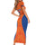 Custom Baseball Netherlands Short Sleeve Bodycon Dress Go Champions Sporty Style - Wonder Print Shop
