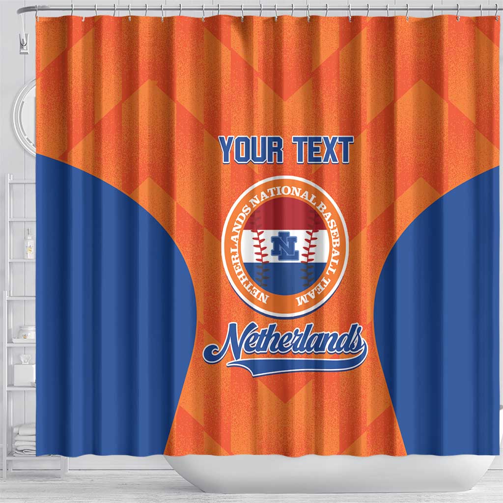 Custom Baseball Netherlands Shower Curtain Go Champions Sporty Style