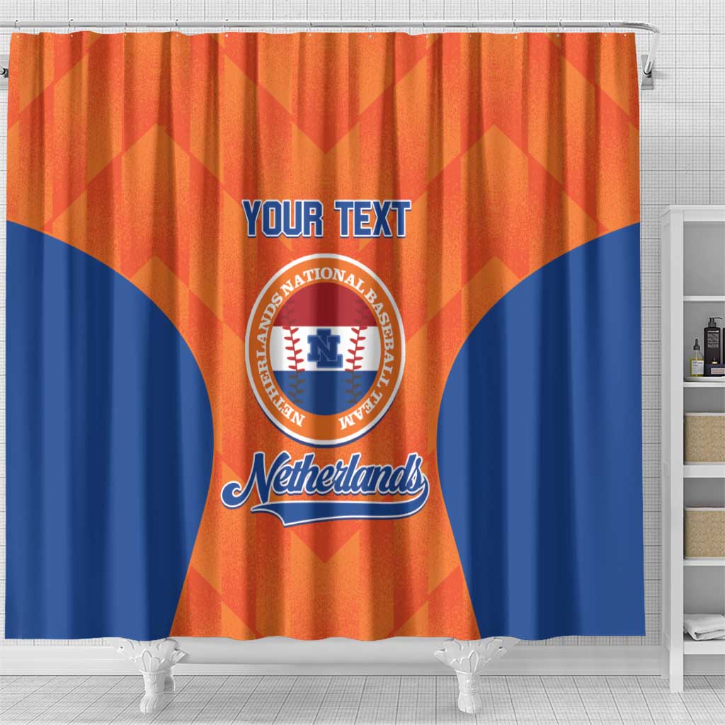 Custom Baseball Netherlands Shower Curtain Go Champions Sporty Style