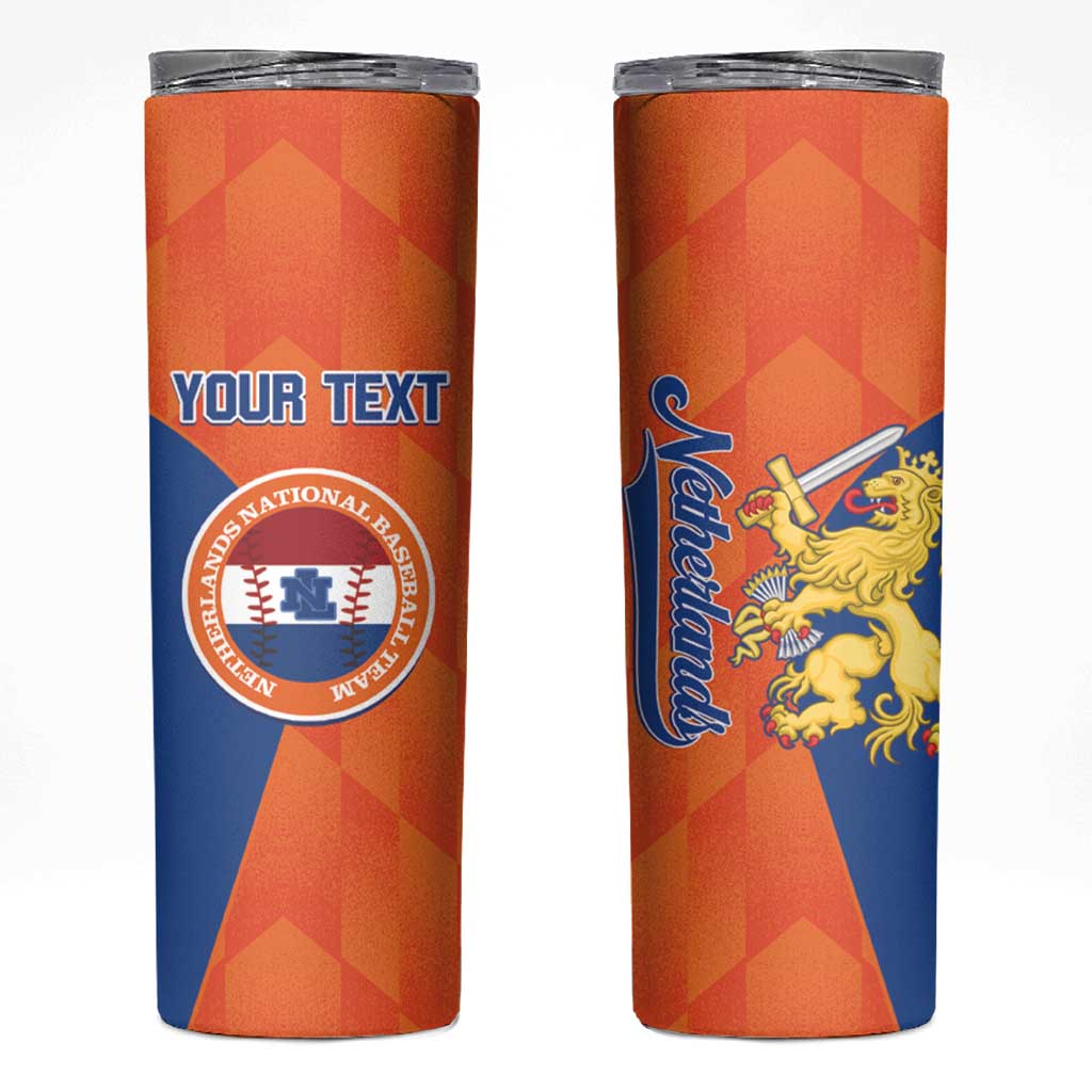Custom Baseball Netherlands Skinny Tumbler Go Champions Sporty Style - Wonder Print Shop