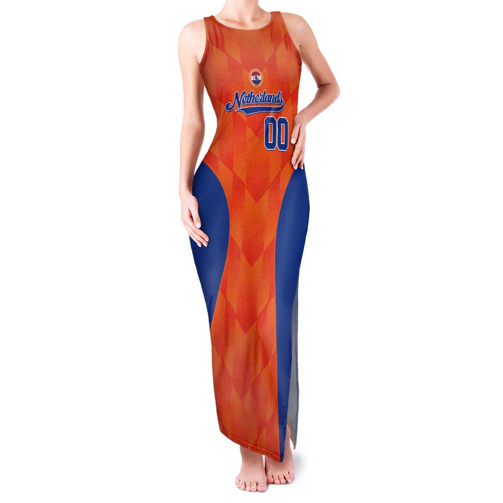 Custom Baseball Netherlands Tank Maxi Dress Go Champions Sporty Style - Wonder Print Shop
