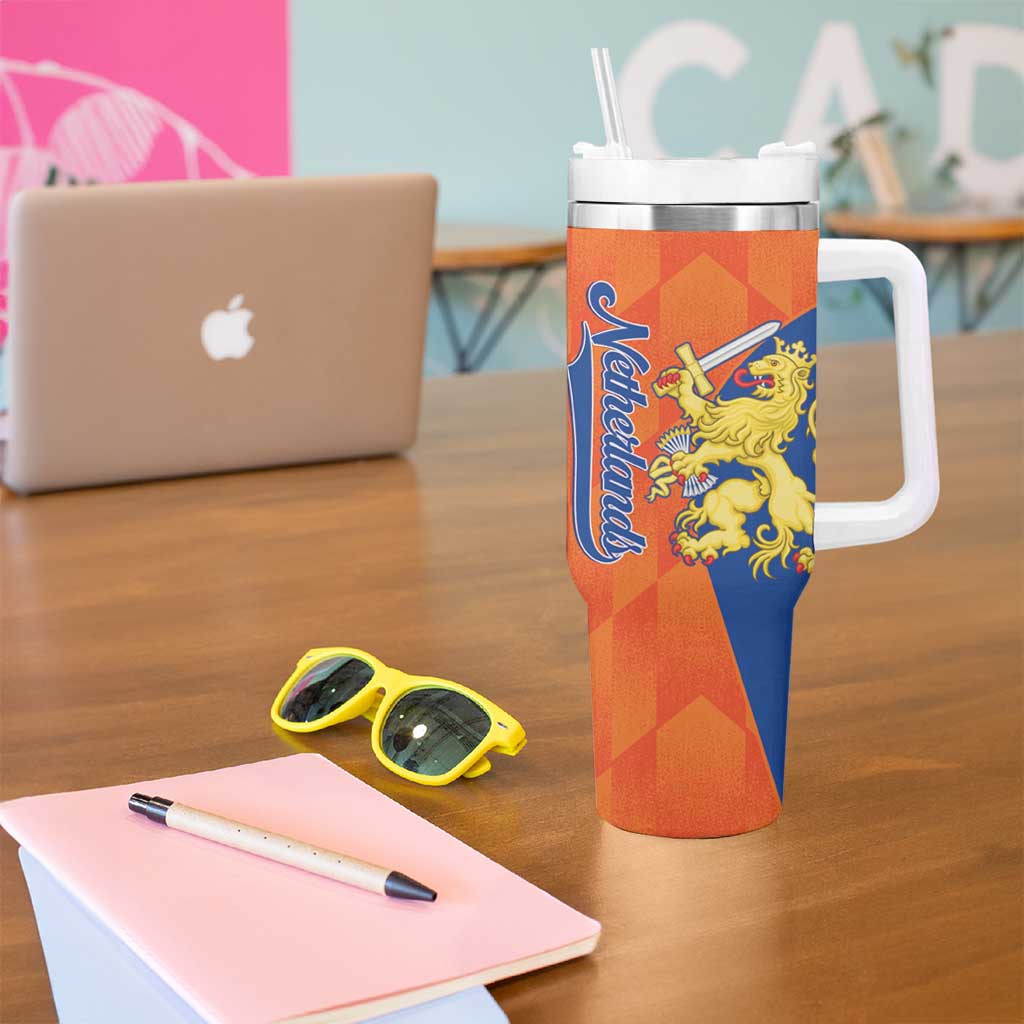 Custom Baseball Netherlands Tumbler With Handle Go Champions Sporty Style - Wonder Print Shop