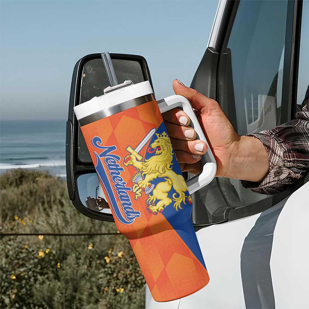 Custom Baseball Netherlands Tumbler With Handle Go Champions Sporty Style - Wonder Print Shop