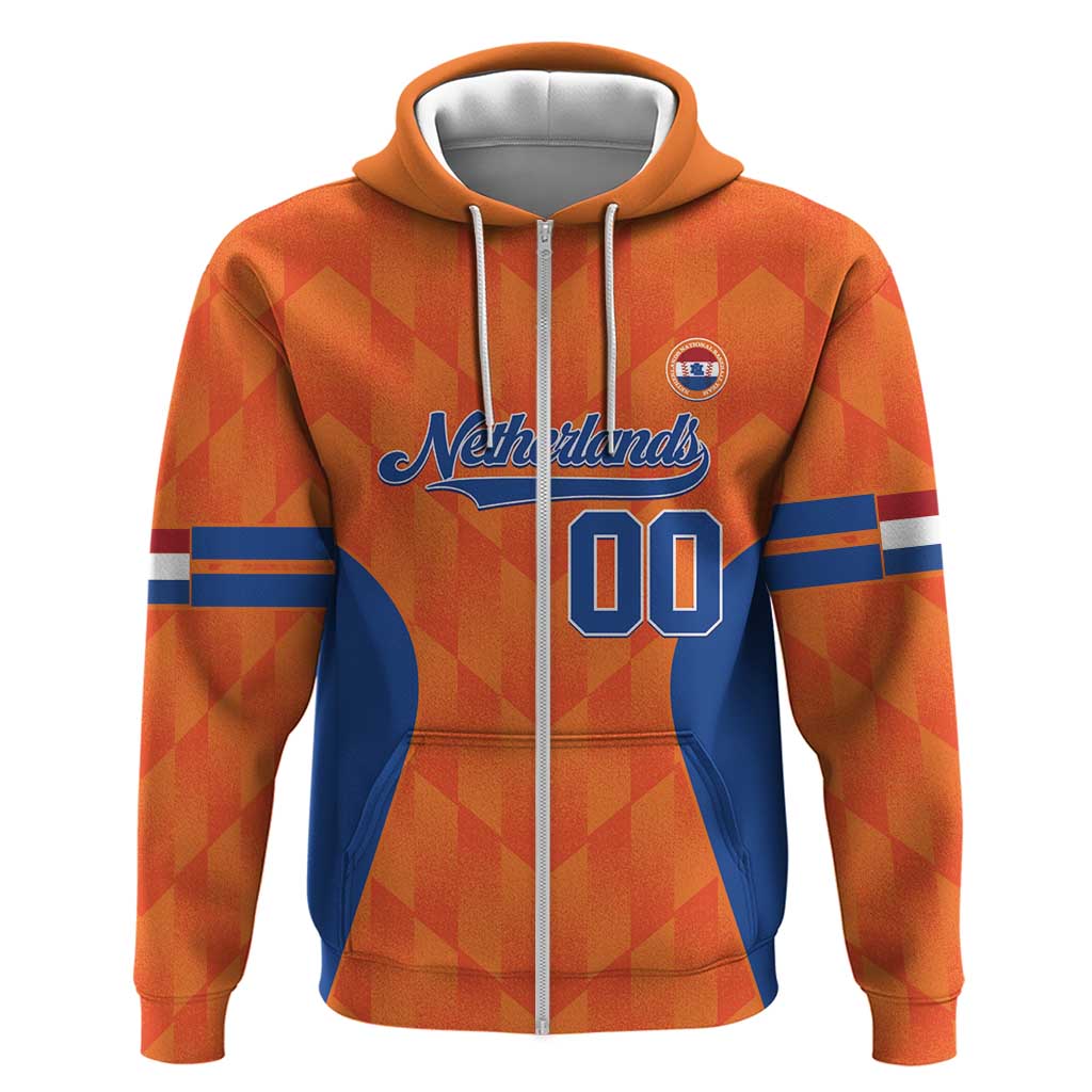 Custom Baseball Netherlands Zip Hoodie Go Champions Sporty Style - Wonder Print Shop