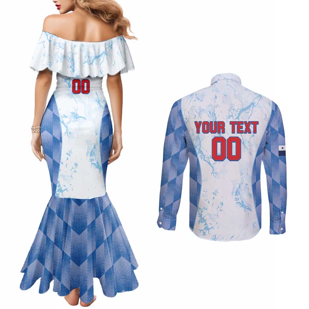 Custom Baseball Panama Couples Matching Mermaid Dress and Long Sleeve Button Shirt Go Champions Sporty Style