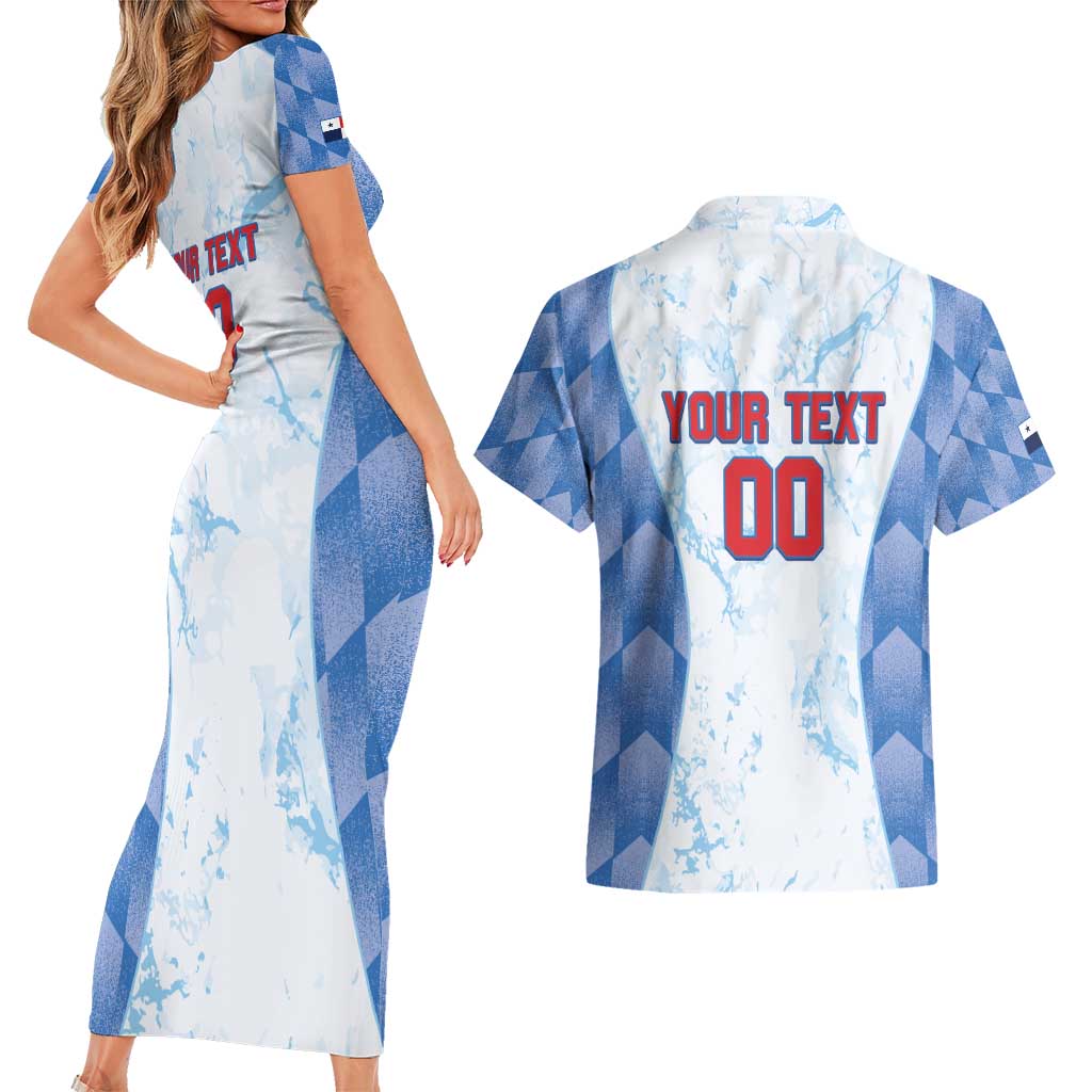 Custom Baseball Panama Couples Matching Short Sleeve Bodycon Dress and Hawaiian Shirt Go Champions Sporty Style - Wonder Print Shop