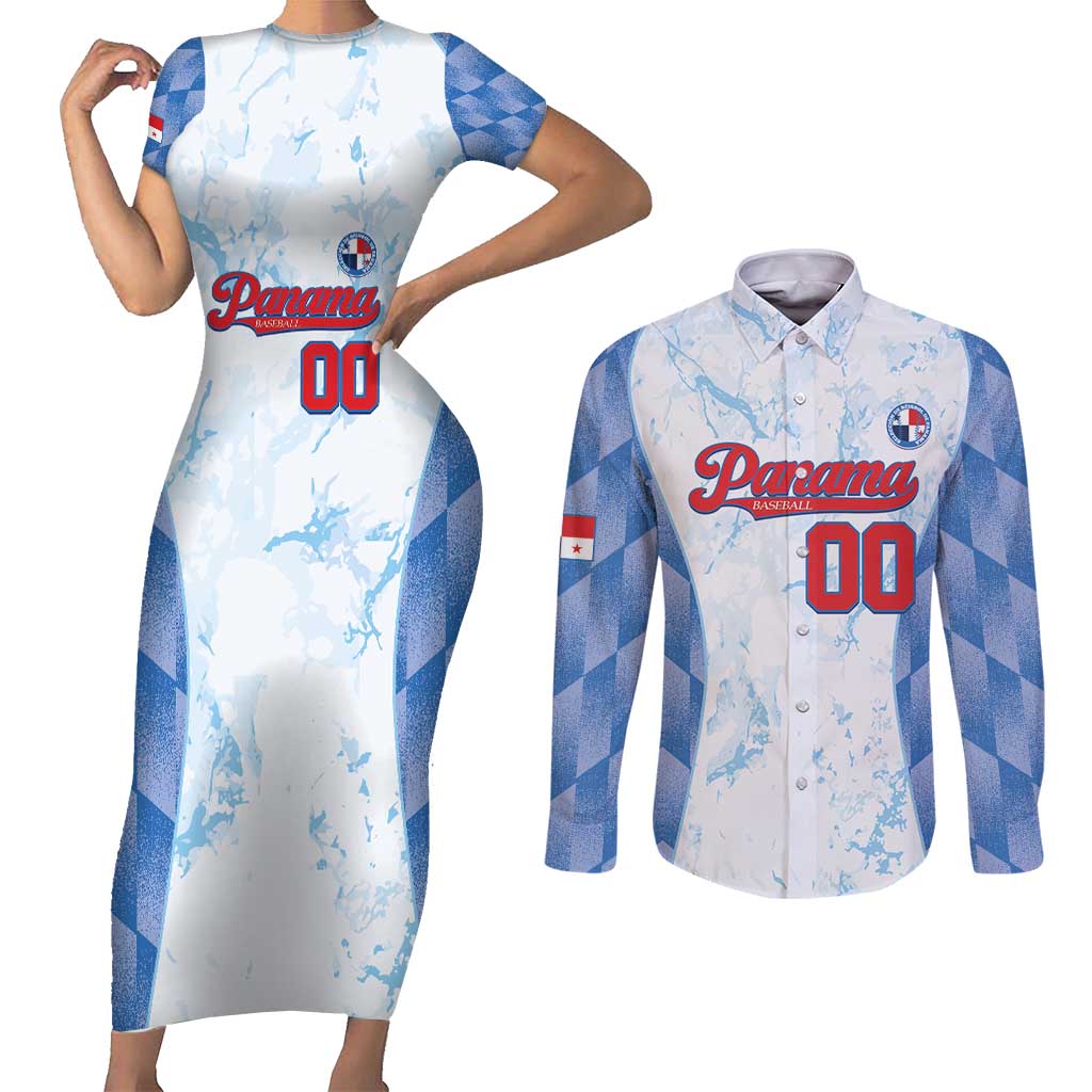 Custom Baseball Panama Couples Matching Short Sleeve Bodycon Dress and Long Sleeve Button Shirt Go Champions Sporty Style - Wonder Print Shop