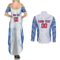 Custom Baseball Panama Couples Matching Summer Maxi Dress and Long Sleeve Button Shirt Go Champions Sporty Style - Wonder Print Shop