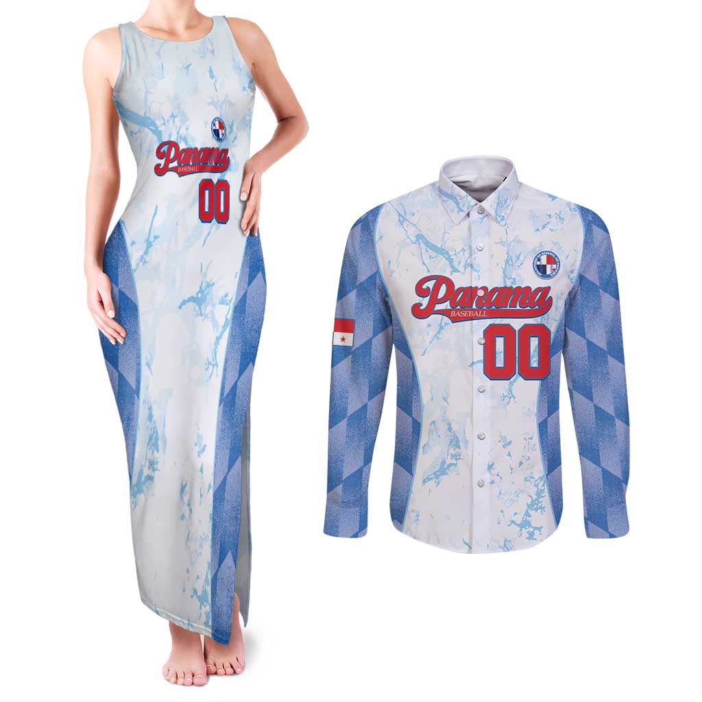 Custom Baseball Panama Couples Matching Tank Maxi Dress and Long Sleeve Button Shirt Go Champions Sporty Style - Wonder Print Shop