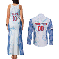 Custom Baseball Panama Couples Matching Tank Maxi Dress and Long Sleeve Button Shirt Go Champions Sporty Style - Wonder Print Shop