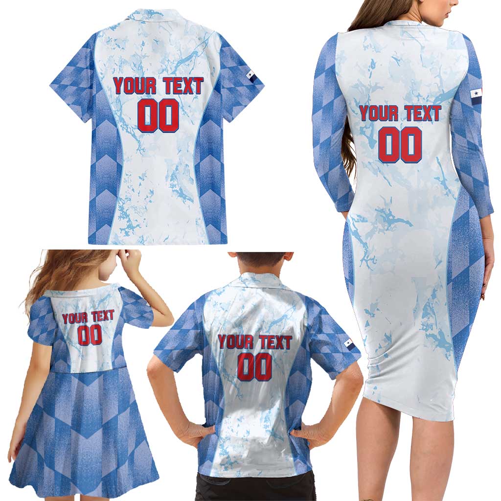 Custom Baseball Panama Family Matching Long Sleeve Bodycon Dress and Hawaiian Shirt Go Champions Sporty Style - Wonder Print Shop