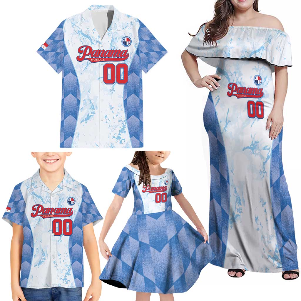 Custom Baseball Panama Family Matching Off Shoulder Maxi Dress and Hawaiian Shirt Go Champions Sporty Style - Wonder Print Shop