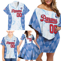 Custom Baseball Panama Family Matching Off Shoulder Short Dress and Hawaiian Shirt Go Champions Sporty Style - Wonder Print Shop