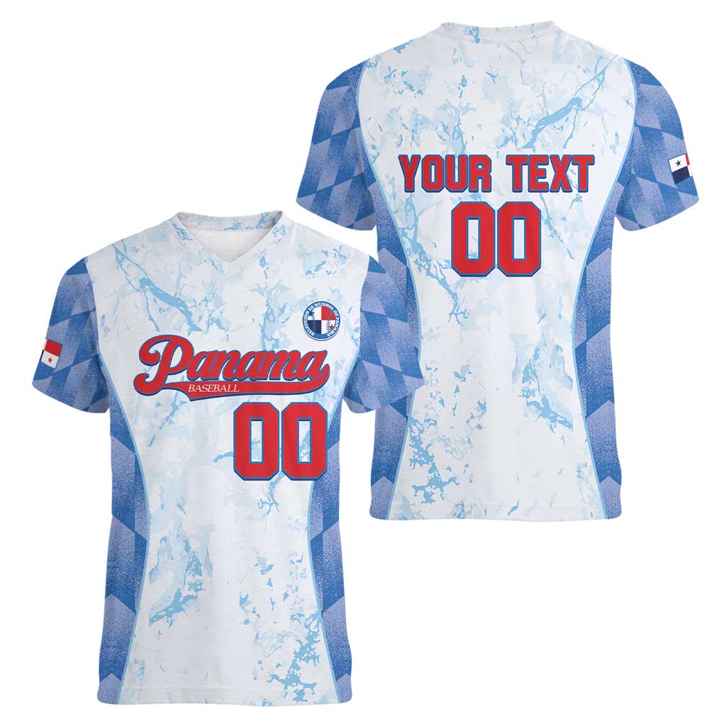 Custom Baseball Panama Women V-Neck T-Shirt Go Champions Sporty Style - Wonder Print Shop