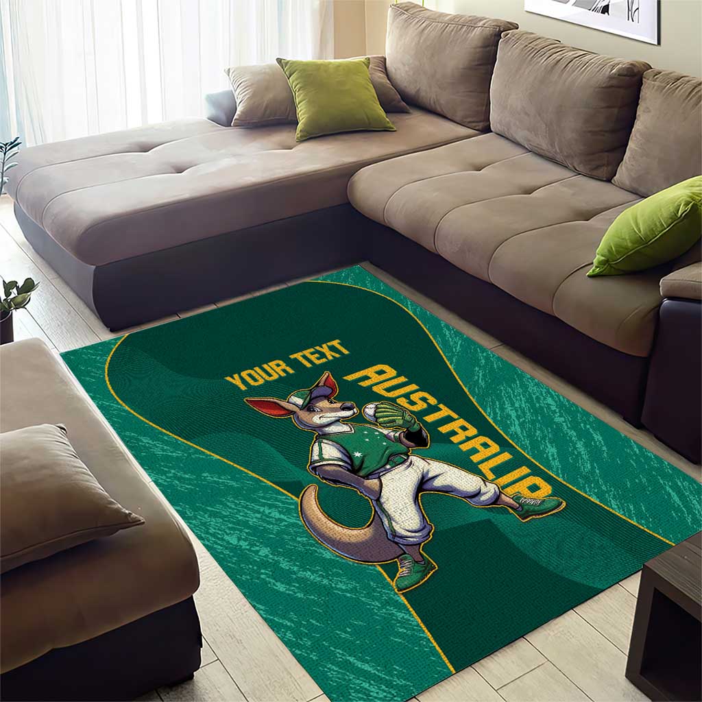 Custom Baseball Australia Area Rug Go Champions - Aussie Kangaroo Mascot - Wonder Print Shop