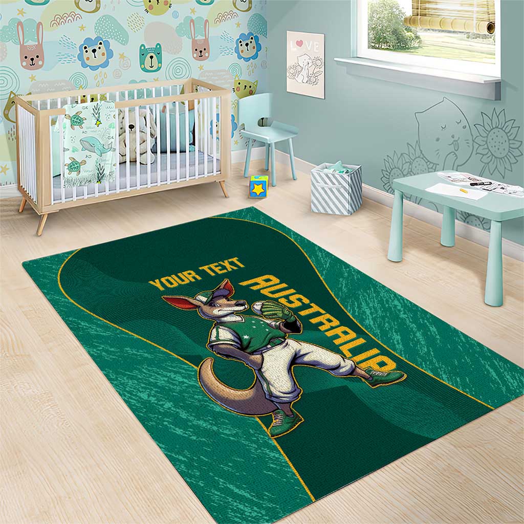 Custom Baseball Australia Area Rug Go Champions - Aussie Kangaroo Mascot - Wonder Print Shop