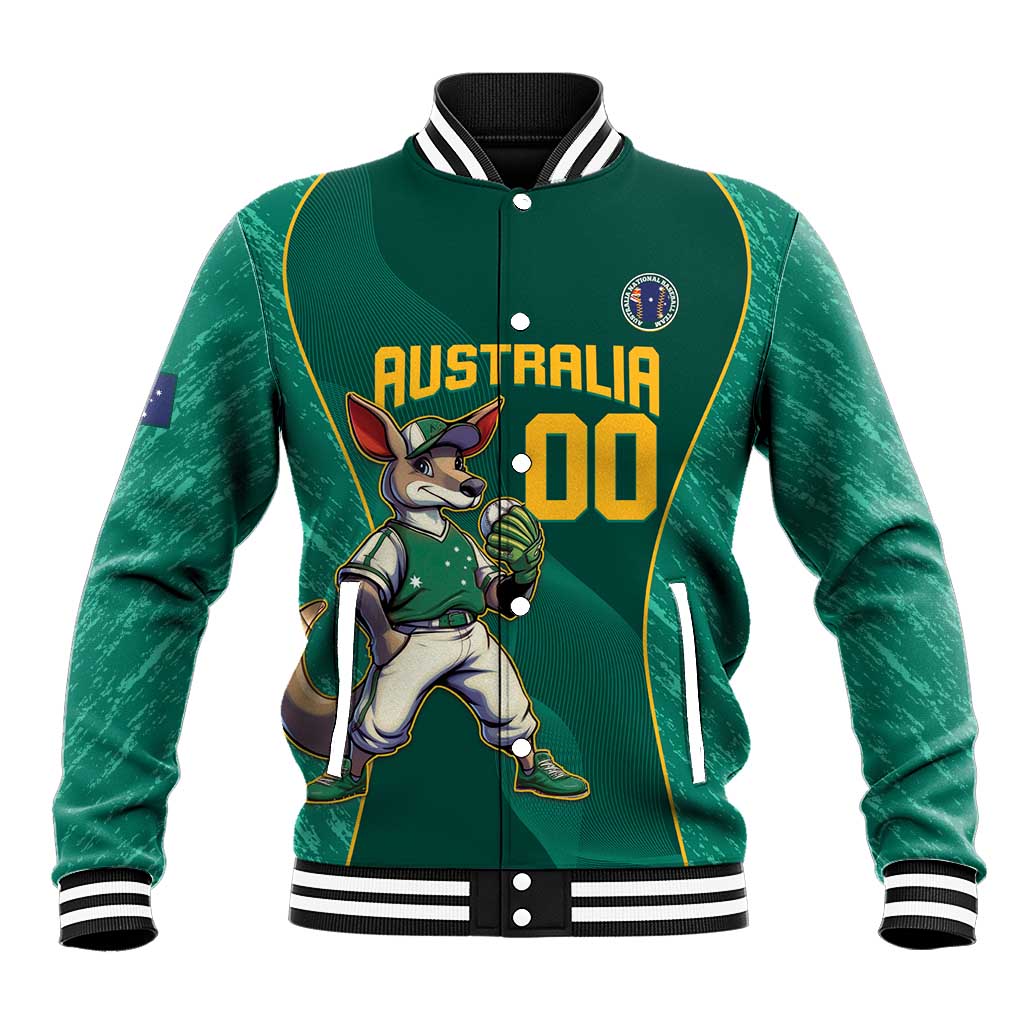 Custom Baseball Australia Baseball Jacket Go Champions - Aussie Kangaroo Mascot - Wonder Print Shop