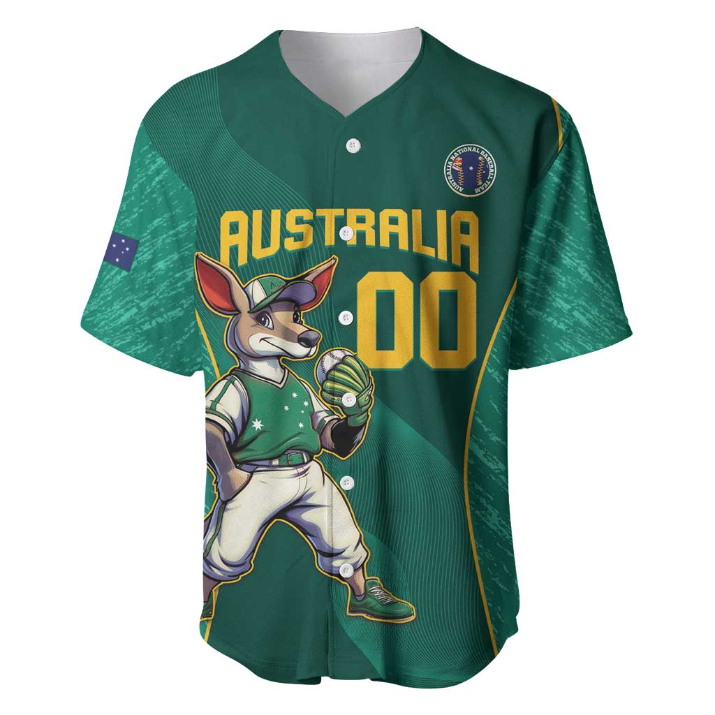 Custom Baseball Australia Baseball Jersey Go Champions - Aussie Kangaroo Mascot - Wonder Print Shop
