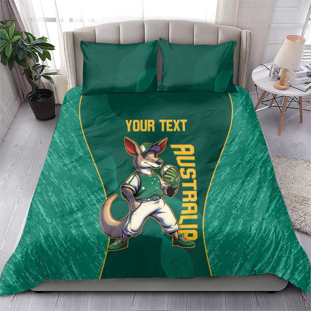 Custom Baseball Australia Bedding Set Go Champions - Aussie Kangaroo Mascot - Wonder Print Shop