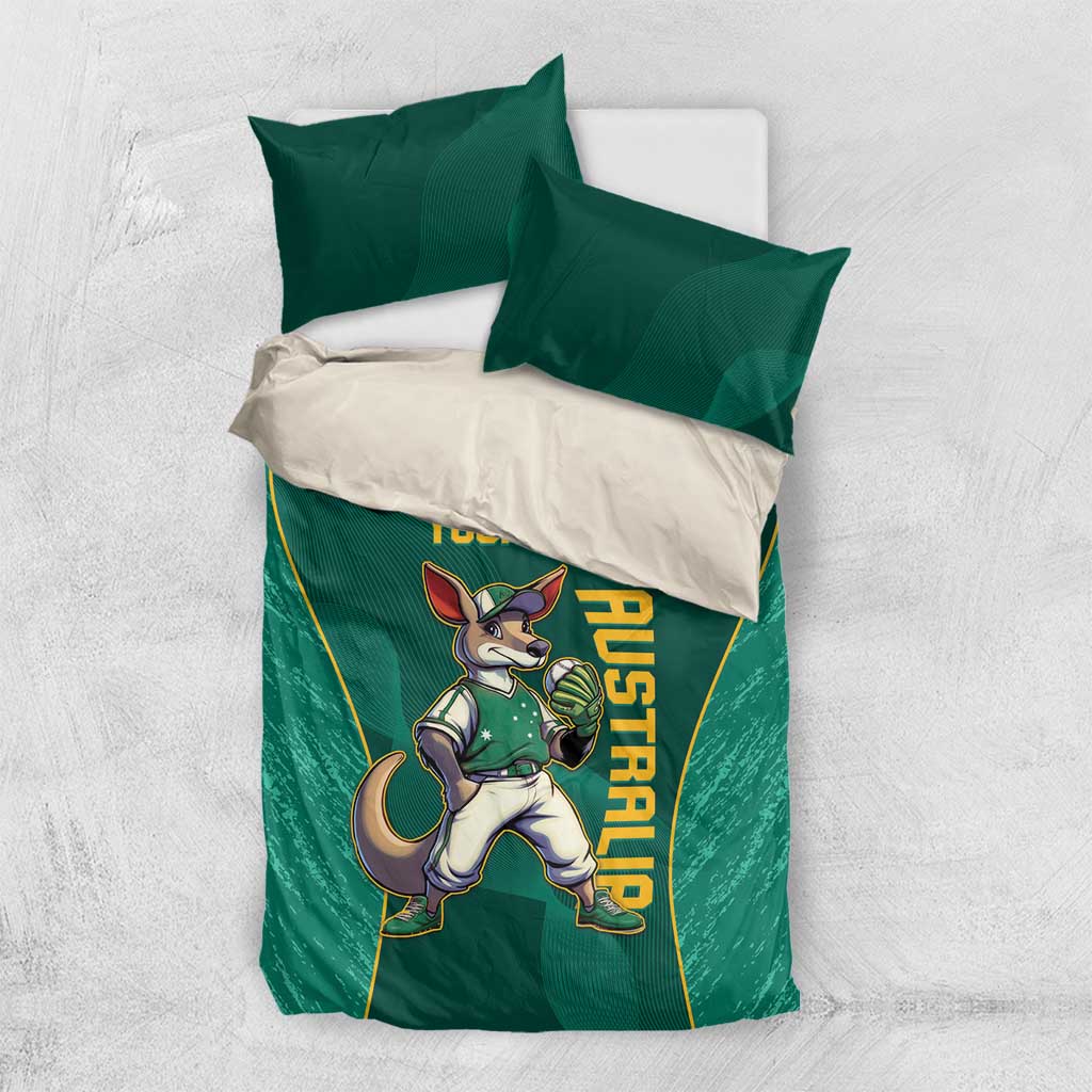 Custom Baseball Australia Bedding Set Go Champions - Aussie Kangaroo Mascot - Wonder Print Shop