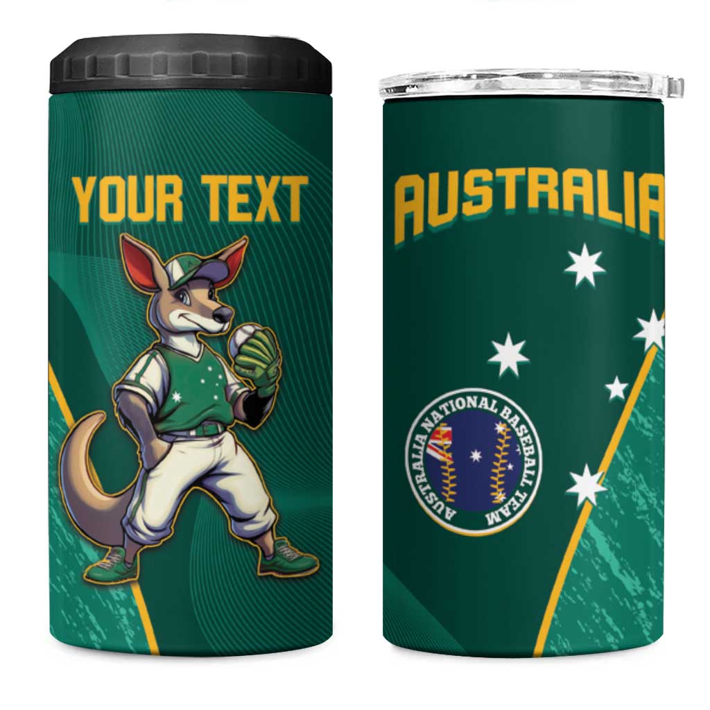 Custom Baseball Australia 4 in 1 Can Cooler Tumbler Go Champions - Aussie Kangaroo Mascot - Wonder Print Shop