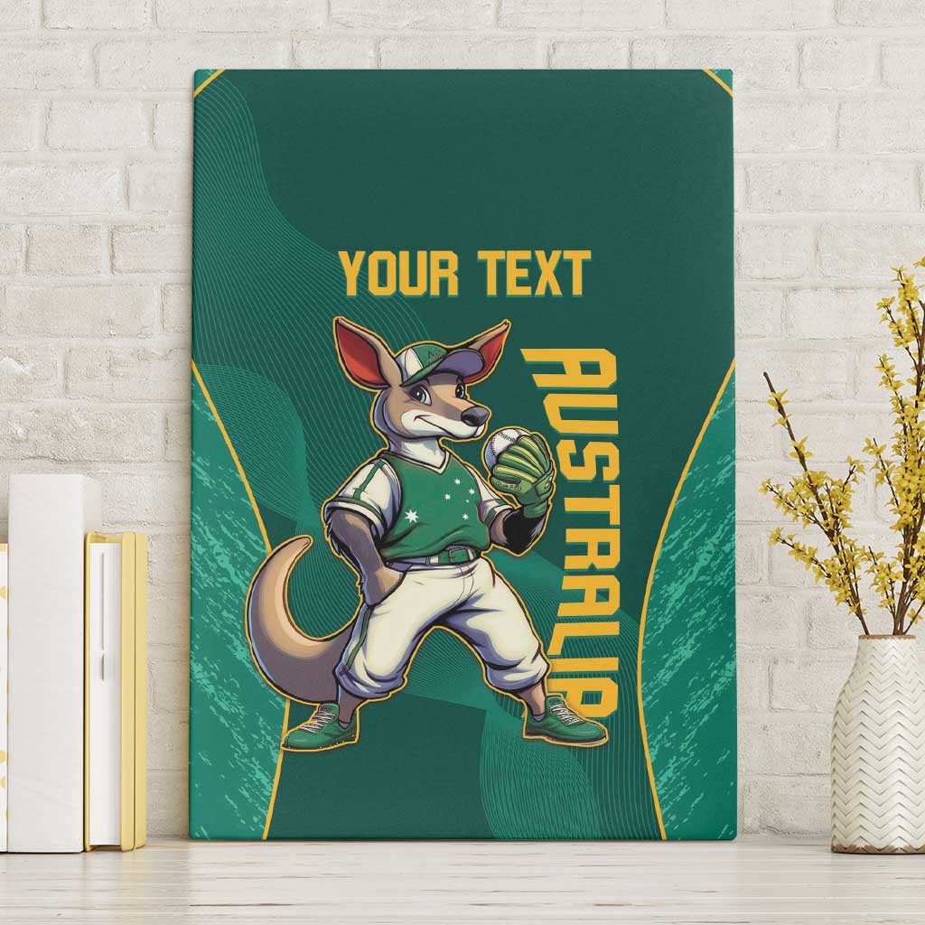 Custom Baseball Australia Canvas Wall Art Go Champions - Aussie Kangaroo Mascot - Wonder Print Shop