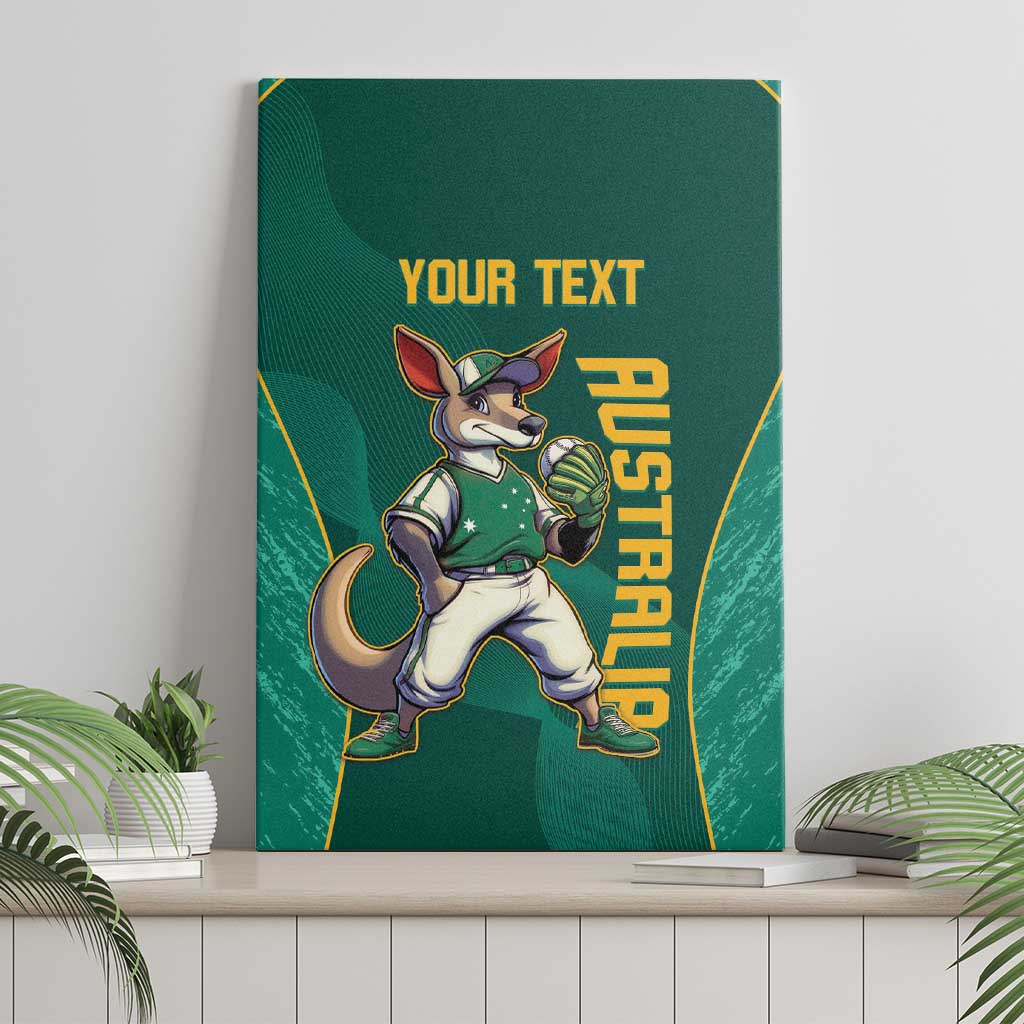Custom Baseball Australia Canvas Wall Art Go Champions - Aussie Kangaroo Mascot - Wonder Print Shop
