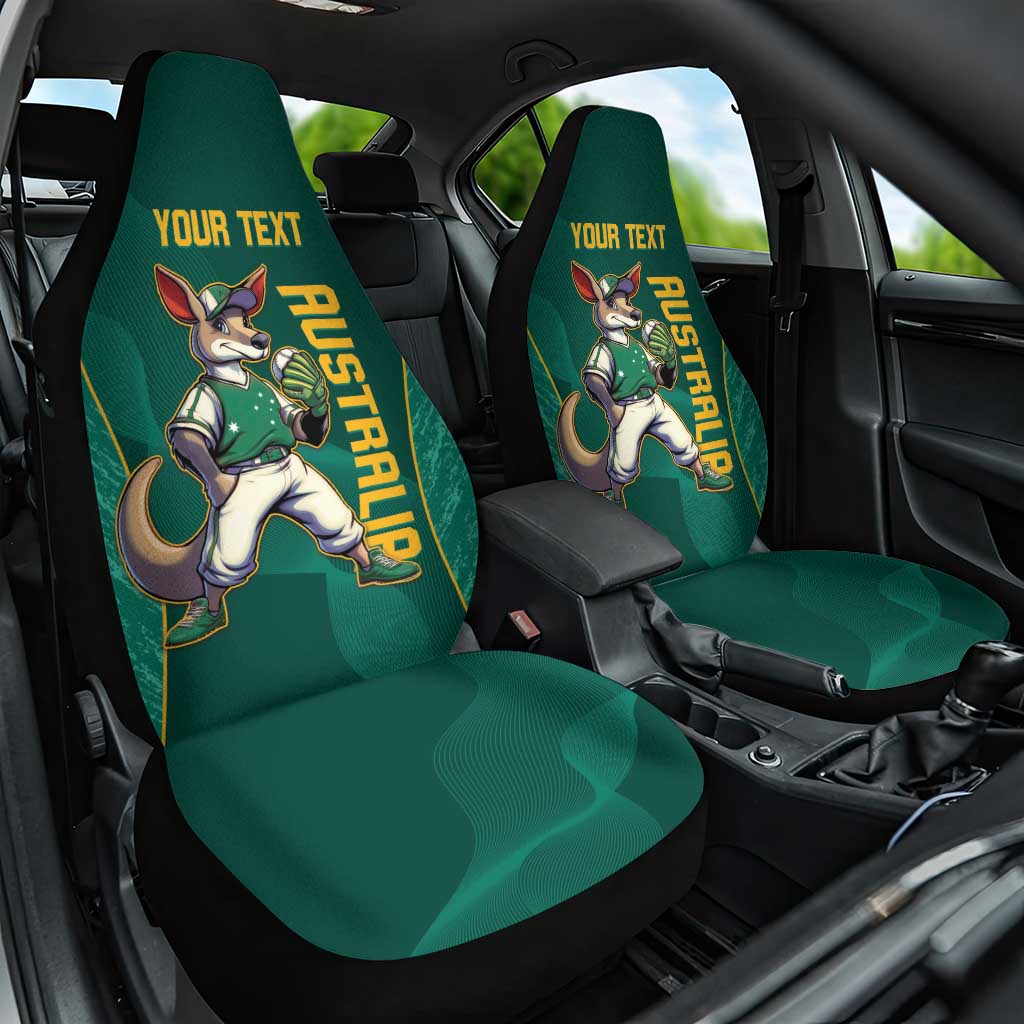 Custom Baseball Australia Car Seat Cover Go Champions - Aussie Kangaroo Mascot - Wonder Print Shop