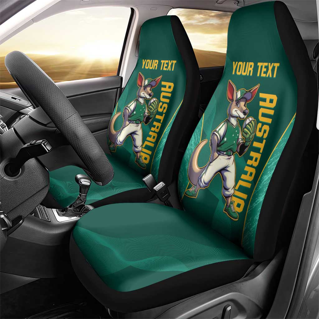Custom Baseball Australia Car Seat Cover Go Champions - Aussie Kangaroo Mascot - Wonder Print Shop