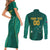 Custom Baseball Australia Couples Matching Short Sleeve Bodycon Dress and Long Sleeve Button Shirt Go Champions - Aussie Kangaroo Mascot - Wonder Print Shop