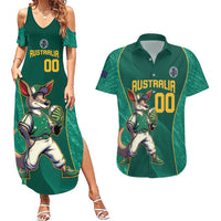 Custom Baseball Australia Couples Matching Summer Maxi Dress and Hawaiian Shirt Go Champions - Aussie Kangaroo Mascot - Wonder Print Shop