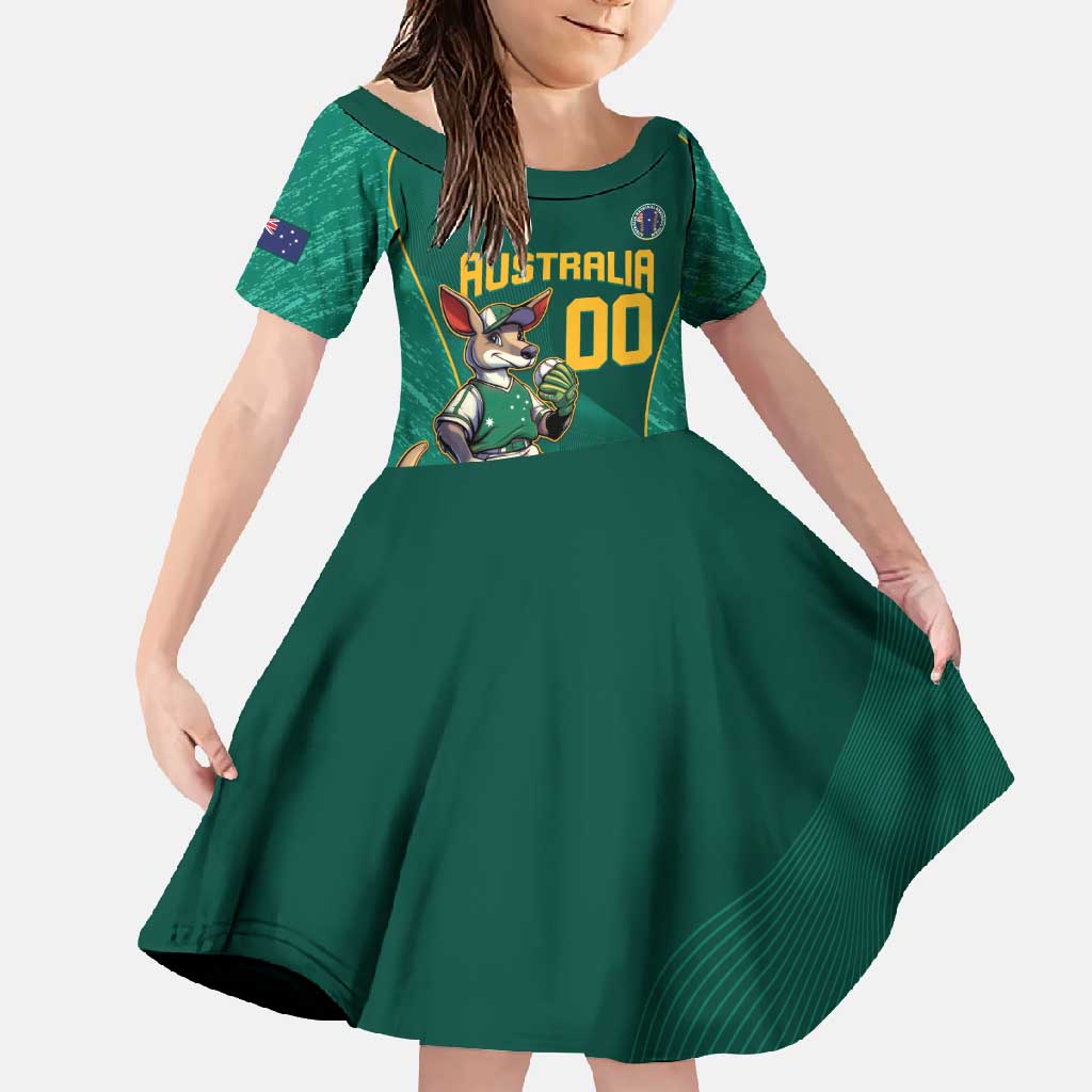 Custom Baseball Australia Family Matching Mermaid Dress and Hawaiian Shirt Go Champions - Aussie Kangaroo Mascot - Wonder Print Shop