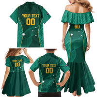 Custom Baseball Australia Family Matching Mermaid Dress and Hawaiian Shirt Go Champions - Aussie Kangaroo Mascot - Wonder Print Shop