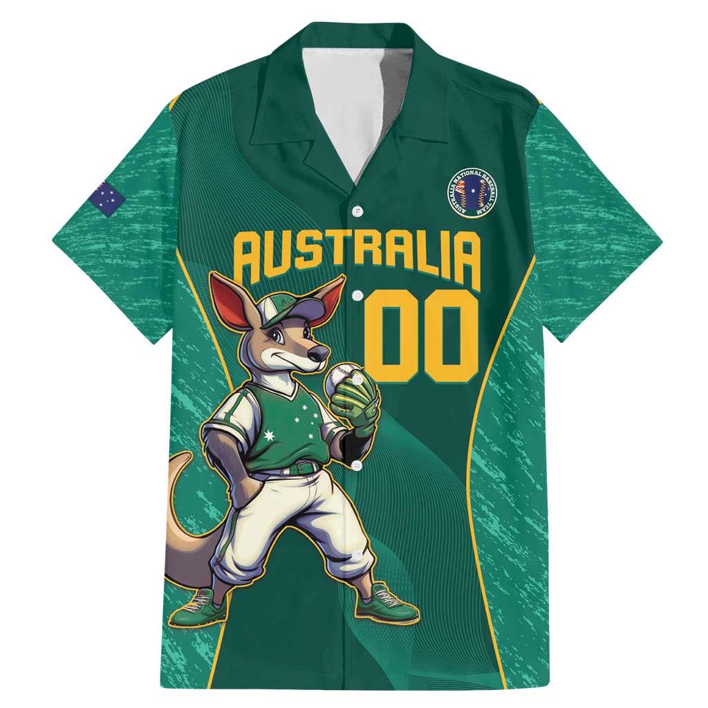 Custom Baseball Australia Family Matching Mermaid Dress and Hawaiian Shirt Go Champions - Aussie Kangaroo Mascot - Wonder Print Shop