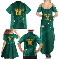 Custom Baseball Australia Family Matching Summer Maxi Dress and Hawaiian Shirt Go Champions - Aussie Kangaroo Mascot - Wonder Print Shop