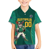 Custom Baseball Australia Family Matching Summer Maxi Dress and Hawaiian Shirt Go Champions - Aussie Kangaroo Mascot - Wonder Print Shop