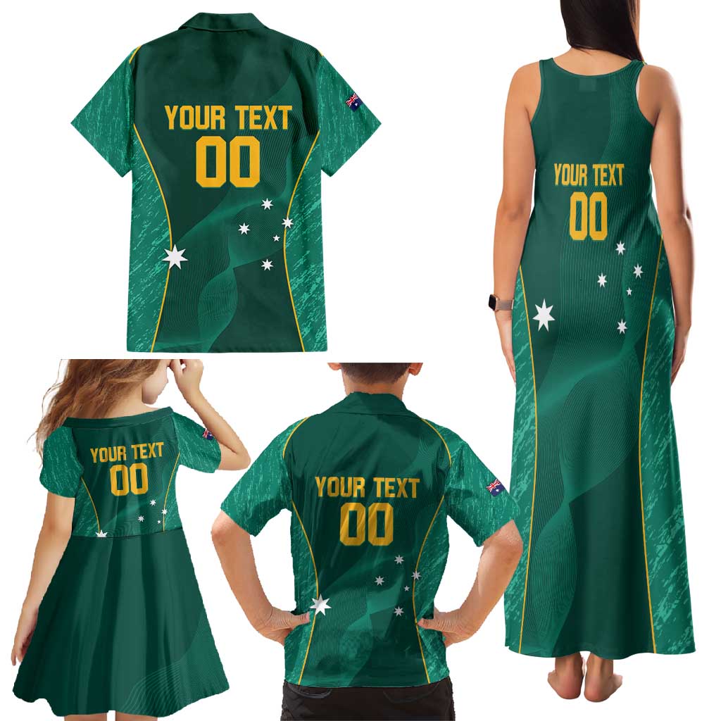 Custom Baseball Australia Family Matching Tank Maxi Dress and Hawaiian Shirt Go Champions - Aussie Kangaroo Mascot - Wonder Print Shop