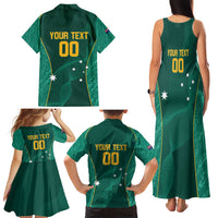 Custom Baseball Australia Family Matching Tank Maxi Dress and Hawaiian Shirt Go Champions - Aussie Kangaroo Mascot - Wonder Print Shop