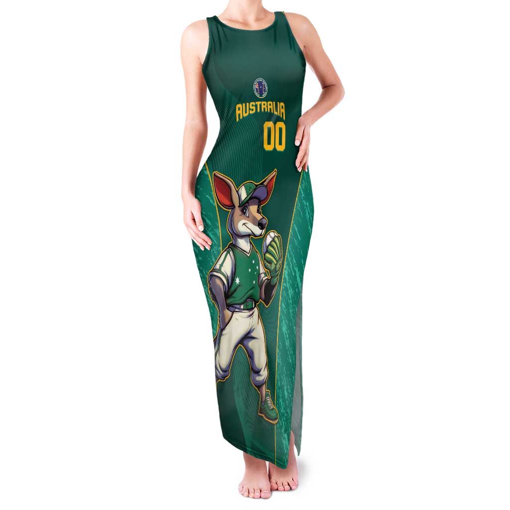Custom Baseball Australia Family Matching Tank Maxi Dress and Hawaiian Shirt Go Champions - Aussie Kangaroo Mascot - Wonder Print Shop