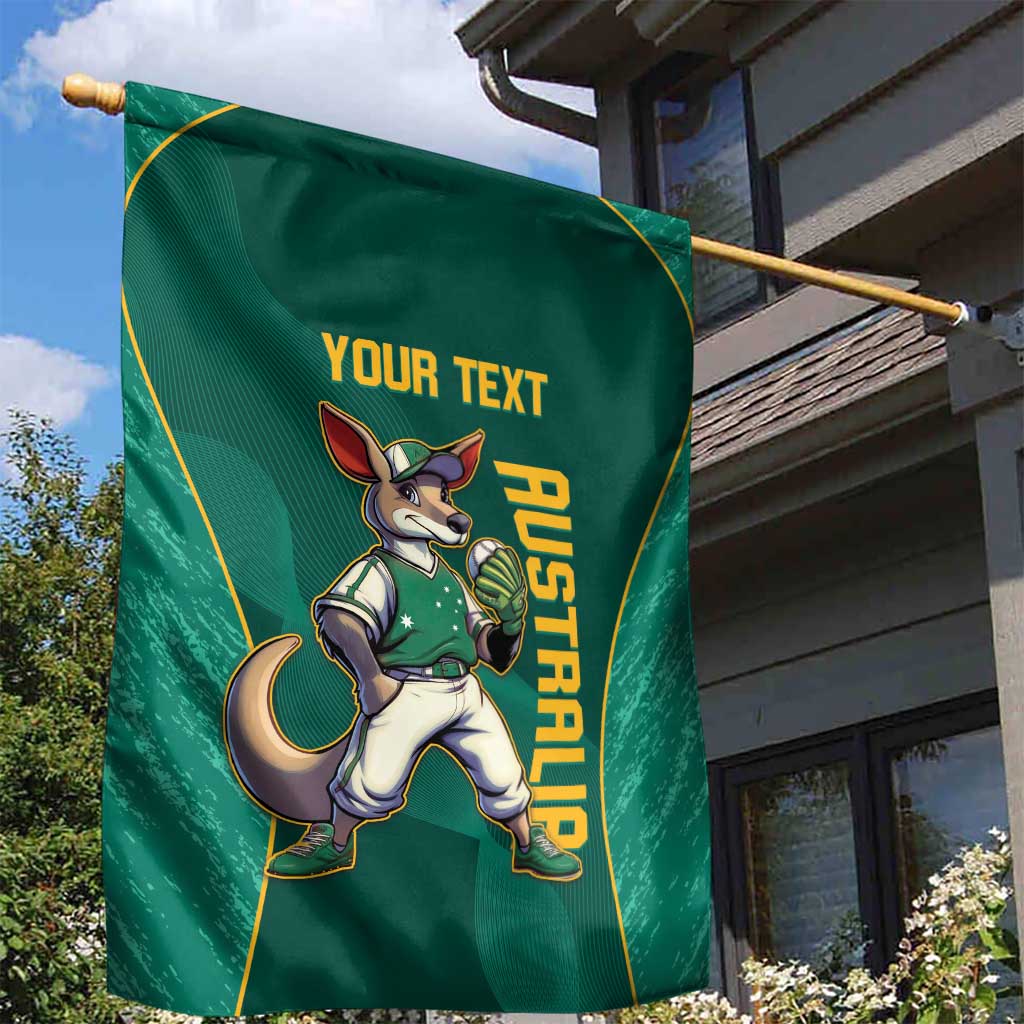 Custom Baseball Australia Garden Flag Go Champions - Aussie Kangaroo Mascot - Wonder Print Shop