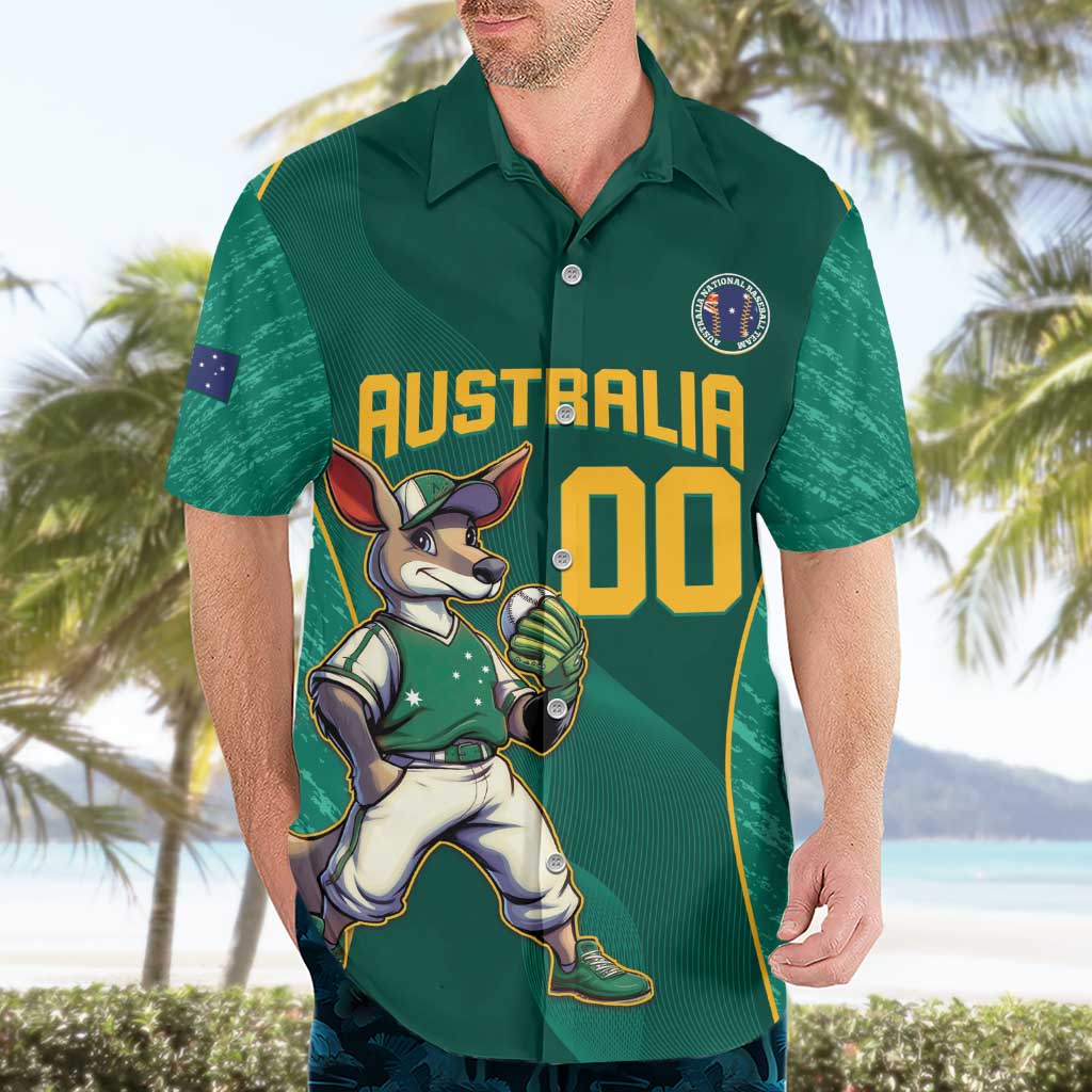 Custom Baseball Australia Hawaiian Shirt Go Champions - Aussie Kangaroo Mascot - Wonder Print Shop