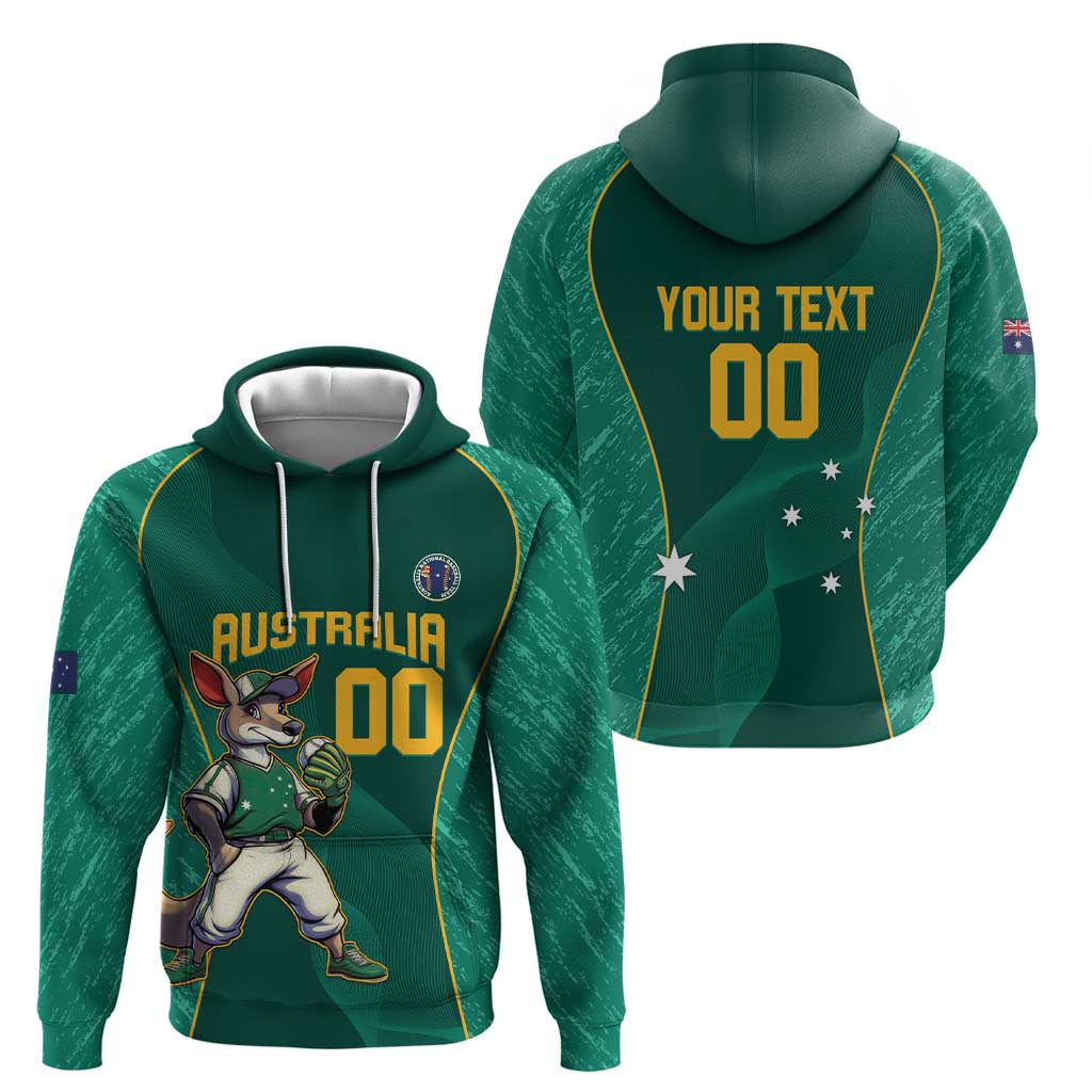 Custom Baseball Australia Hoodie Go Champions - Aussie Kangaroo Mascot - Wonder Print Shop