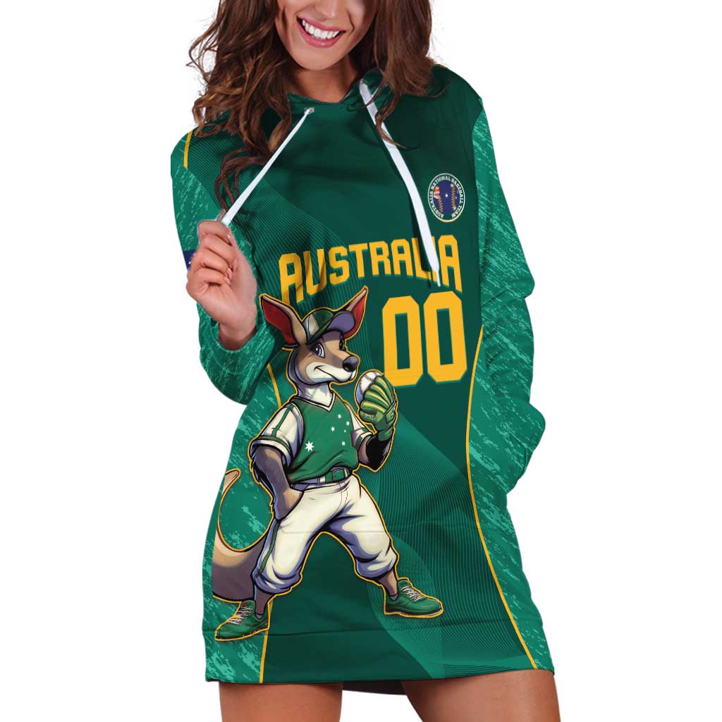 Custom Baseball Australia Hoodie Dress Go Champions - Aussie Kangaroo Mascot - Wonder Print Shop