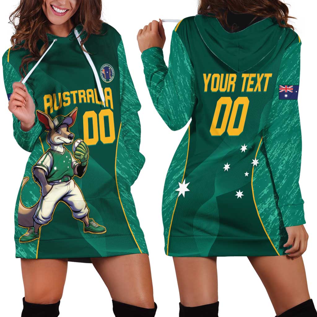 Custom Baseball Australia Hoodie Dress Go Champions - Aussie Kangaroo Mascot - Wonder Print Shop